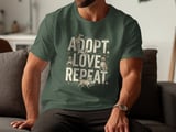 Adopt Love Repeat Dogs T-Shirt | Rescue Dog Mom Gift | Cute Puppy Lover Tee | Animal Shelter Support Shirt thumbnail 6