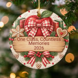 Teacher Christmas Ornament 2026, One Class Countless Memories School Keepsake, Apple Book Gingerbread Tree Decor, Holiday Gift for Educator thumbnail 2