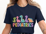 Pediatrics Dinosaurs Nurse T-Shirt: Cute Peds Crew Appreciation Tee thumbnail 8