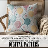 Digital Balloons Pattern, Starry Balloons Design, Party Balloons Digital Bundle, Commercial Use Pattern, Seamless Balloons Digital File thumbnail 5