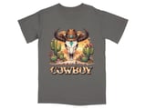 Desert Sunset Cowboy Skull T-Shirt thumbnail 1