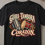 Güira Tambora Corazón T-Shirt – Dominican Music & Culture Tee thumbnail 1