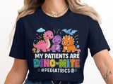 Pediatric Nurse Dinosaur T-Shirt: Cute Dino-Mite Patients, PEDS Nursing Appreciation thumbnail 7