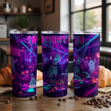 Personalized Halloween Tumbler, DJ Skeleton Tumbler, Halloween Party Gift, Custom Name Tumbler, Spooky Season Tumbler thumbnail 4