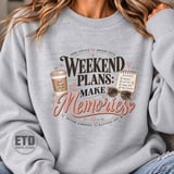 Weekend Plans Make Memories PNG, Coffee Lover Retro Weekend Vibes Clipart, Inspiring Quote Summer Travel Graphic thumbnail 20
