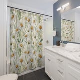 Watercolor Daisy Meadow Shower Curtain thumbnail 3