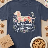 Floral Dachshund Grandma Tee thumbnail 2