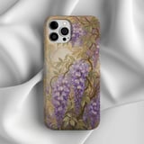 Wisteria Tough Phone Case Stained Glass Floral Art Nouveau Botanical Mosaic Flower Cover Aesthetic Cottagecore Gift for Her Nature Lover thumbnail 5