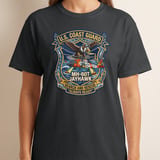 US Coast Guard MH-60T Jayhawk T-Shirt, Military Aviation Search and Rescue Graphic Tee, Veteran Helicopter Pilot Gift, Patriotic Mens Shirt thumbnail 9