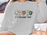 Cute Mahjong Time Graphic Print, Funny Dancing Mahjong Tiles Art, Kawaii Board Game Lover Gift, Asian Tile Game Night Decor thumbnail 10