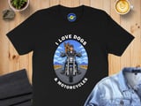 I Love Dogs And Motorcycles T-Shirt, Biker Dog Lover Tee, Funny Motorcycle Rider Shirt, Cute Dog Owner enthusiast Top thumbnail 1
