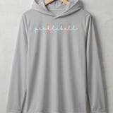Pickleball Sport-Tek Performance Hood, Colorful Retro Varsity Collegiate Pickleball, Lightweight Hoodie thumbnail 6