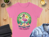Flamingo Bocce Ball T-Shirt, Funny 'Getting This On Point' Tee, Tropical Summer Flamingo Sports Player Gift, Beach Vacation Shirt thumbnail 3