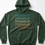 Pickleball Gildan Fleece Hoodie, Retro Striped Pickleball Stacked Line Graphic, Court Pullover Sweatshirt thumbnail 5