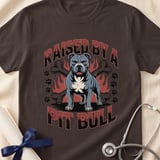 Raised By A Pit Bull Tee | Pit Bull Lover Shirt | Pittie Apparel | Bully Breed Gift thumbnail 17