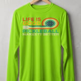 Pickleball Sport-Tek Long Sleeve Tee, Life Is Good Pickleball Makes It Better Graphic, Sun Shield Shirt thumbnail 10