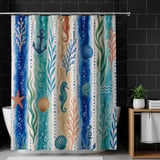 Seaside Whimsy Art Shower Curtain thumbnail 10
