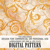 Golden Swirls Tumbler Design, Digital Paper, Floral Background, Junk Journal, Scrapbooking, Printable Tumbler Png, Watercolor Flower thumbnail 13