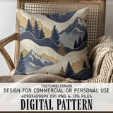 Digital Art, Digital Pattern, Forest Pattern, Mountain Pattern, Digital Paper, Digital Download, Digital Bundle, Tree Pattern, Mountain Art thumbnail 5