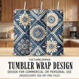 Bohemian Indigo Pattern Digital Size Bundle Png thumbnail 1