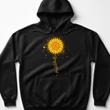 Pickleball Gildan Fleece Hoodie, pickleball Sunflower Stem Graphic, Court Pullover thumbnail 1