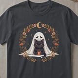Cozy Ghost and Black Cat Tee thumbnail 1