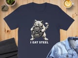 I Eat Steel absurd brain rot Gym Cat Tee thumbnail 3