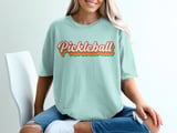 Pickleball Comfort Colors Shirt, Pickleball Retro 1970s Striped Script Lettering, Vintage Graphic Tee thumbnail 12