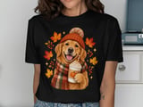 Cozy Fall Golden Retriever Tee thumbnail 1