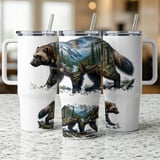Wolverine Tumbler Wrap 40oz Sublimation Digital Design | Mountain Wildlife Tumbler PNG | Nature Outdoorsy Animal Wrap File for Men thumbnail 5