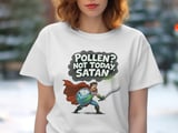 Pollen Not Today Satan T-Shirt, Allergy Season Hero Tee, Funny Spring Allergies Shirt, Sneeze Humor Gift, Comic Style Allergy Warrior TShirt thumbnail 7