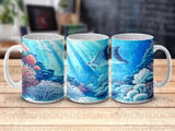 Underwater Coral Reef Mug Wrap Digital Design 11oz 15oz Sublimation PNG for Ocean Lovers | Marine Life Tropical Fish Scene Gift thumbnail 7