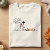 Snowman Walking Stubborn Dog Tee thumbnail 13