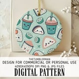 Sweet Sushi & Boba Kawaii Digital Design Size Bundle Png thumbnail 3