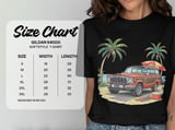 Grand Wagoneer T-Shirt, Beach Car Tee, Vintage Car Shirt, Classic SUV Tee, Summer Vibes, Palm Trees, Beach Scene, Automotive Gift thumbnail 7
