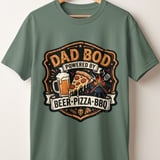 Dad Bod Powered By Beer Pizza BBQ T-Shirt, Funny Father's Day Gift, Husband Birthday Shirt, Grill Master Apparel thumbnail 3