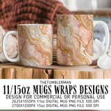 Rose Gold Marble Tumbler Digital Paper, Watercolor Background, Floral Junk Journal Pages, Printable Tumbler Png, Scrapbooking thumbnail 4