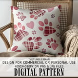 Digital Pattern Bundle, Paw Print, Heart, Seamless Repeat Pattern, Commercial Use, Digital Paper, Pet Lovers, Fabric Design, Cute Pattern thumbnail 5