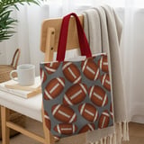 Football Design Tote Bag Phone Case: Sporty Pattern, Brown and White, Repeated thumbnail 12