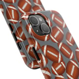 Football Design Tote Bag Phone Case: Sporty Pattern, Brown and White, Repeated thumbnail 10