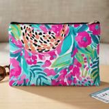 Vibrant Floral Laptop Sleeve, Pink Teal Botanical Accessory Pouch, Abstract Pattern Tech Case, Summer Gifts for Her thumbnail 12