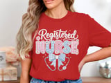 Registered Nurse Gingham Polka Dot T-Shirt with Stethoscope Bow thumbnail 4