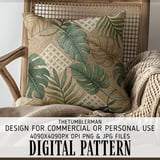 Woven Monstera Tropical Digital Design Size Bundle Png thumbnail 5