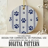 Classic Paw & Stripe Digital Design Size Bundle Png thumbnail 3