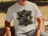 US Army Soldier Serving with Honor T-Shirt | Patriotic Military Veteran Gift | American Pride Eagle Flag Graphic Tee thumbnail 3