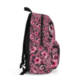 Pink Hibiscus Leopard Print Backpack, Tropical Floral Animal School Bag, Y2K Aesthetic Spiral Notebook Set, Gifts for Her thumbnail 5