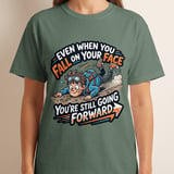 Motivational T-Shirt for Resilience | Funny Fall On Your Face Still Going Forward Graphic Tee | Encouragement Gift thumbnail 7