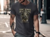 Some Heroes Wear Collars Dog Lover T-Shirt | Rescue Pet Owner Gift | Vintage Dog Mom Dad Tee | Second Chance Club Animal Advocate Top thumbnail 2