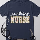 Floral Registered Nurse Tee thumbnail 4