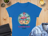 Flamingo Bocce Ball T-Shirt - Having a Flaming-Good Time! Retro Tropical Vacation Tee, Funny Summer Beach Party Shirt thumbnail 2